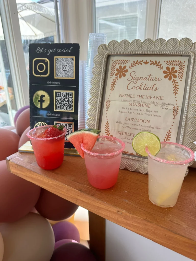 DrinkUp mobile bar set up for a wedding in the San Francisco Bay Area, California